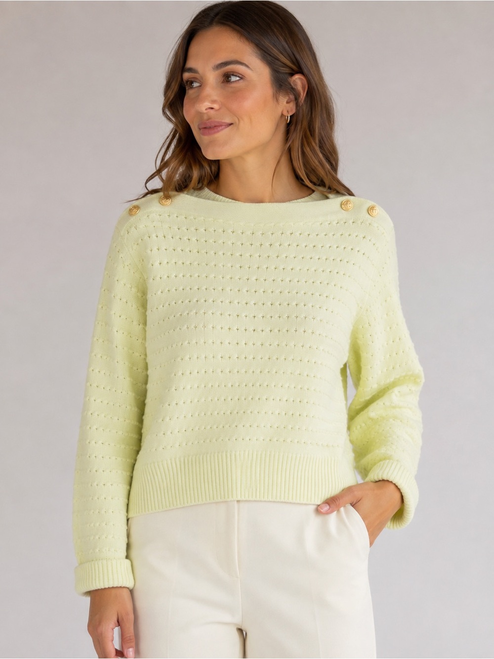 Free Assembly Women's Button Shoulder Sweater size L